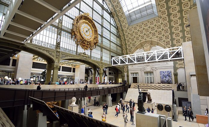 Interior view of the levels of the Musee d'Orsay in Paris