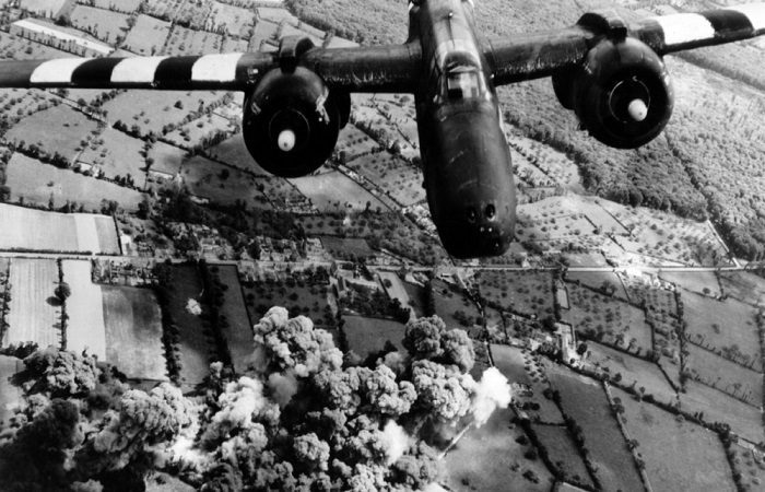 plane bombing over farms